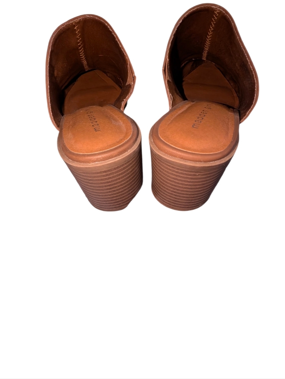 Madden Girl Brown Mule Heels Pointed Toe Block Heel Slip On Size 9 - Picture 4 of 7